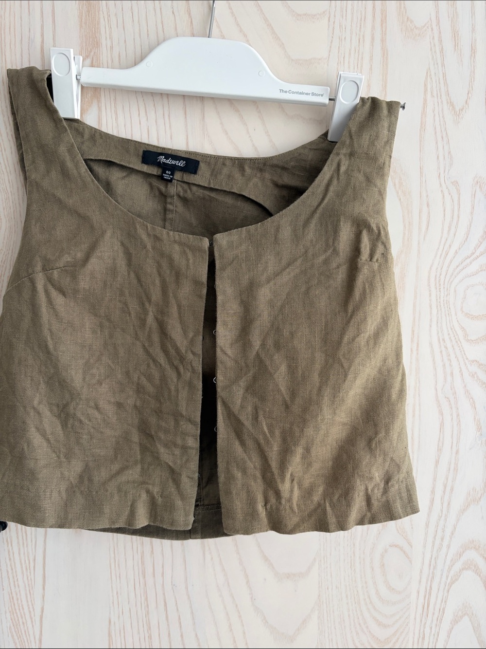Madewell Olive Linen-Blend Mini Skirt